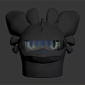 Unique Black Rabbit Ear Helmet Featuring Green Eyes And Metallic Finish