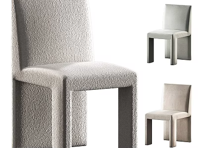 Modern Light Colored Upholstered Leisure Chair With Sleek Straight Legs Design 3d model