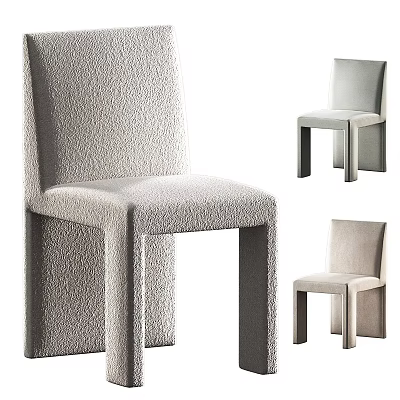 Modern Light Colored Upholstered Leisure Chair With Sleek Straight Legs Design 3d model