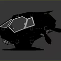 Black Sleek Spacecraft With Blue Cockpit And Light Details For Cosmic Exploration