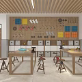 Modern Classroom Labor Technology Classroom 3d model