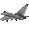 Gray Fighter Jet Model With Open Cockpit And Extended Landing Gear