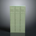 Three Tier Green Locker Furniture With Multiple Doors And Storage Compartments