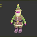 Santa Claus Doll in Pink Sparkly Outfit with White Beard Green Boots and Black Buttons