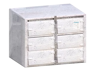 Gray Metal File Cabinet With Multiple Drawers For Office Storage Solution 3d model