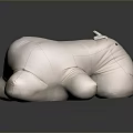 Soft White Hippo Shaped Plush Cushion Decorative Home Living Household Item