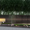 Decorative Feature Wall with Panda Ornaments Bamboo Background and Welcome Text Signage