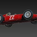 Vintage Red Race Car With Open Cockpit And Number 22 On Body