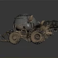 Futuristic Off Road Utility Vehicle With Robotic Arms Large Tires And Metallic Body