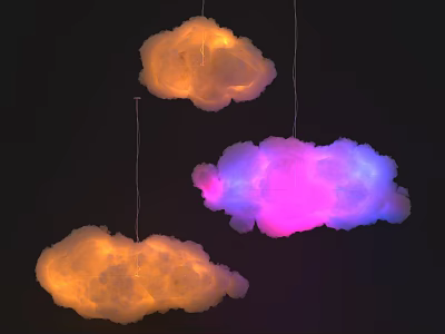 Modern chandelier cloud decorative lamp 3d model