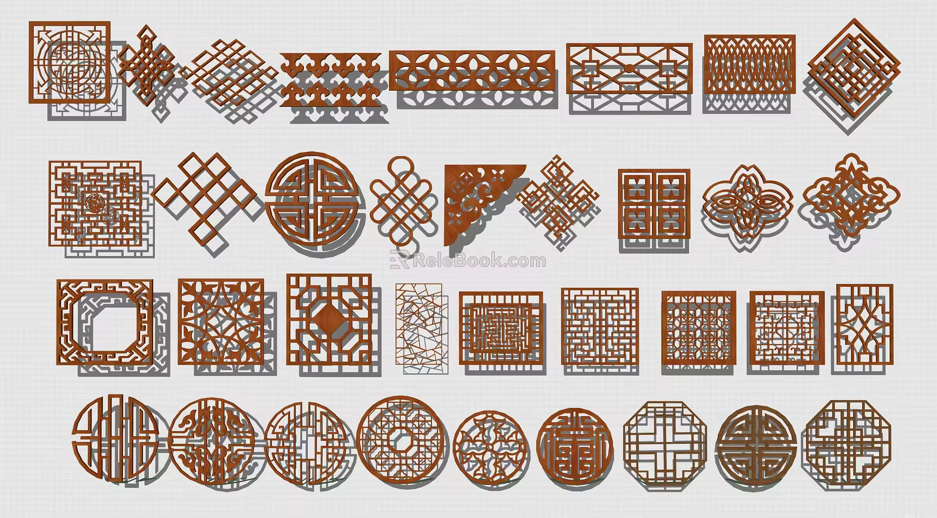 New Chinese-style decorative window 3d model