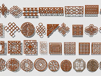 New Chinese-style decorative window 3d model