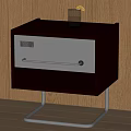 Modern Bedside Table with Drawer Metal Handle Frame and Small Candle Holder 3d model