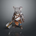 Koala Game Movie Character Wearing Armor Holding Axe Adventurous 3D Design