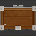 Orange Wooden Chest With Metal Locks Corner Brackets And Shiny Surface
