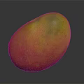 Fresh Ripe Mango With Vibrant Green Yellow And Red Colors On Dark Background