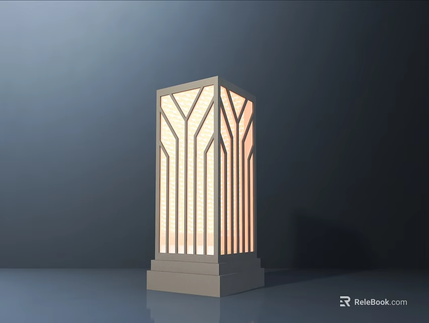 Modern Geometric Outdoor Light with Elegant Pattern and Soft Glow for Garden Patio 3d model 