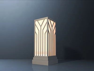 Modern Geometric Outdoor Light with Elegant Pattern and Soft Glow for Garden Patio 3d model