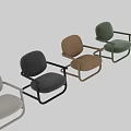 Modern Soft Fabric Leisure Chair With Sleek Metal Armrest Frame For Cozy Home Living Space