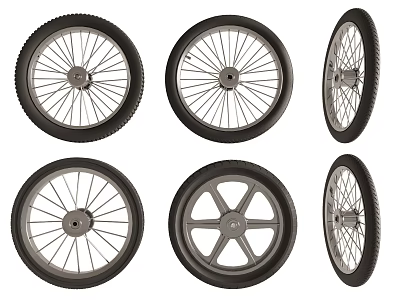 Stylish Bicycle Tires With Various Rim And Spoke Design Styles For Different Uses 3d model