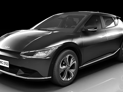 Modern Black Car With Sleek Design Streamlined Body And LED Headlights 3d model