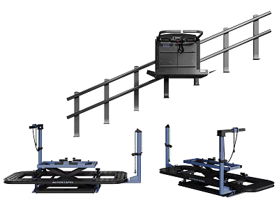 Heavy Duty Automotive Hydraulic Lifts With Dual Post And Platform For Vehicle Repair 3d model