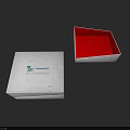 Decorative Ornament Set Box With White Exterior Red Interior Closed And Open Design