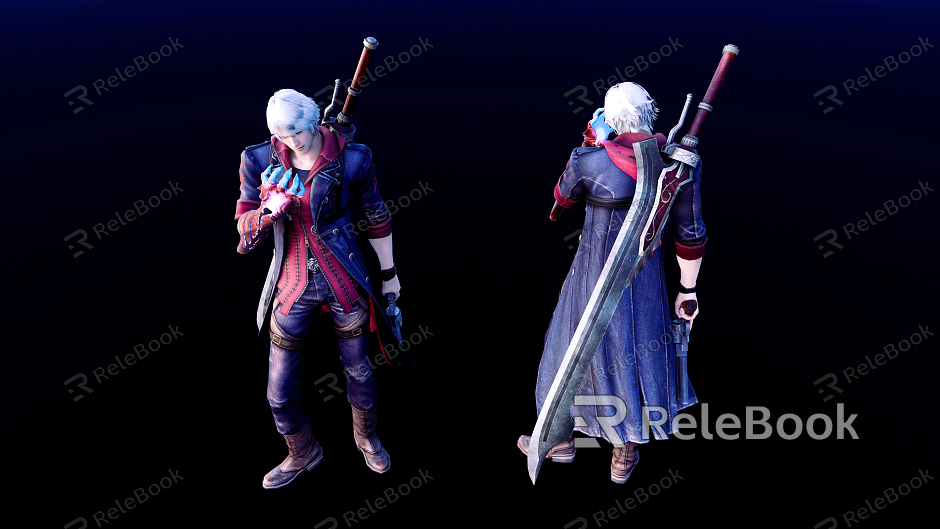 Modern game character ghost cry hero character model