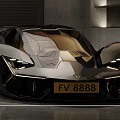 Modern Garage With Two Luxury Cars And Shelves