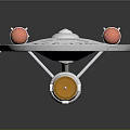 USS Enterprise NCC-1701 Spaceship Model With Saucer Section And Twin Red Engines For Space Exploration