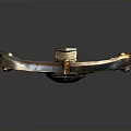 Medieval Shield As Defensive Weapon With Golden Decorations Metal Rivets And Circular Emblem