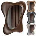 Modern Unique Shaped Decorative Mirrors With Curved Edges And Multi Colored Wooden Frames For Home