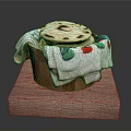 Traditional Handmade Flatbread Served In Wooden Basket With Embroidered Cloth