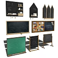 Chalkboard Hanging Decor With Wall Mounted Standing Framed Designs And 3d model
