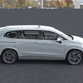 White Hyundai MPV Car With Modern Front Grille And Sleek Body Design