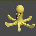 Yellow Octopus Shaped Decorative Ornament For Aquarium Fish Tank