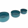 Decorative Ornament Set With Blue Ceramic Bowls In Various Sizes For Home