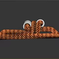 Orange Braided Rope Loop With White End Caps And Smooth Finish 3d model