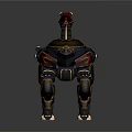 Mechanical Dinosaur Robot With Black Red Gold Armor And Mechanical Structure