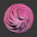 Pink Swirl Ice Cream In Waffle Cone With Creamy Texture And Vibrant Color
