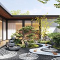 New Chinese Courtyard Landscape Villa Courtyard Landscape Plant Landscape Sits Moss Landscape Dry Landscape 3d model