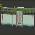 Cartoon Style Small House With Tiled Roof Wooden Door And White Walls
