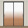 Modern Interior Sliding Doors Design With Ribbed Glass Black Frame And Light Filtering Effect