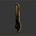 Egyptian Style Black And Gold Mask With Long Ears Yellow Stripes Smooth Surface Reflective Effect