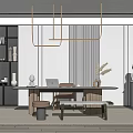 Modern Study Study Study Tea Room 3d model