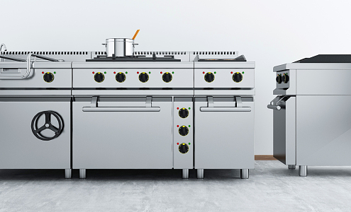 Modern frying equipment kitchen frying equipment console 3d model