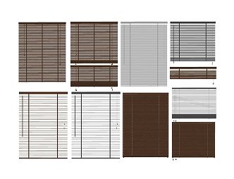 Modern venetian blinds curtains sunshade blinds draw curtains 3d model