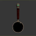 Elegant Magnifying Glass With Red Handle Golden Frame And Green Gemstone Accent