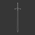 Medieval Sword With Wooden Handle Metal Blade And Decorative Cross Guard