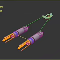 Space Exploration Craft Featuring Cylindrical Modules And Yellow Propulsion Systems